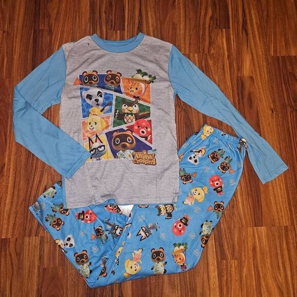 Animal Crossing Long Sleeve and Pants Pajama Set Boys Size Large - Picture 1 of 5